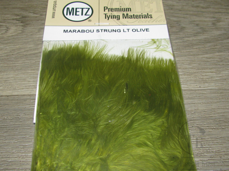 Мягкие пуховые перья Marabou Strung 1/4 OZ Lt. Olive ( Metz , Wapsi )