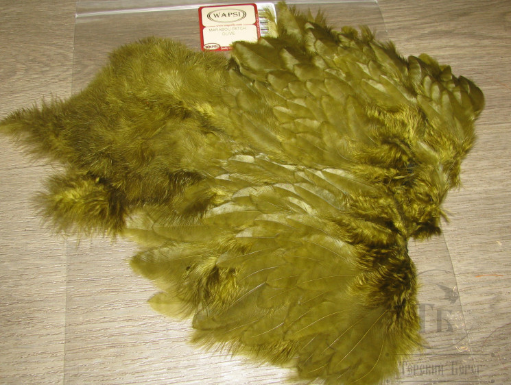 Перо курицы Soft Hackle Marabou Patch Olive Wapsi