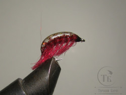 Муха Simple Scud ( 50 ) Бокоплав SSC ( Epoxy ice Red ) крючок Scud № 10