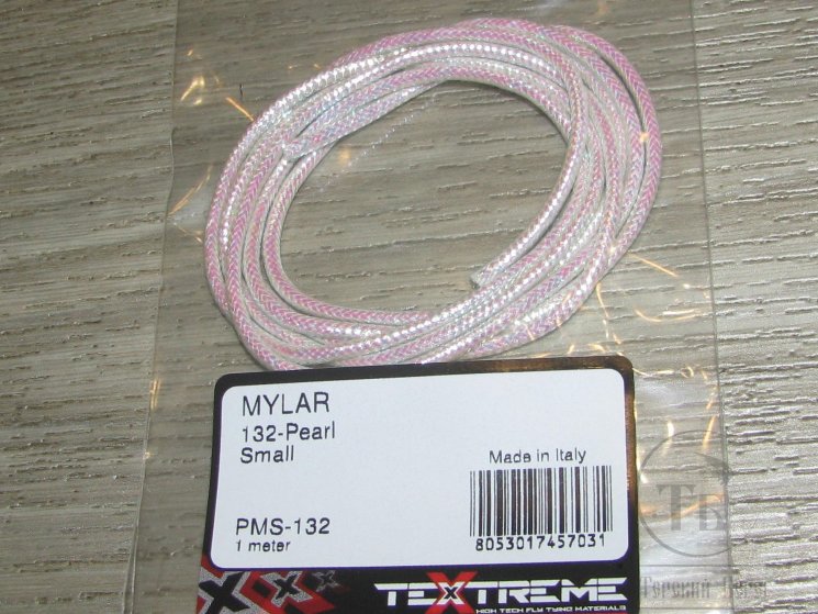 Трубочка для тел плетёная из плоского люрекса Mylar Pearl Sm 1m. Textreme