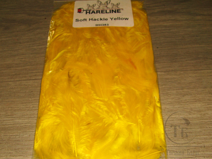 Перо курицы и петуха отдельное Soft Hackle Yellow Hareline