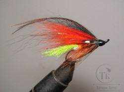 Муха лососёвая на двойнике ( 7 ) Scandi Willie Gunn BHCHT DL71 Black № 4