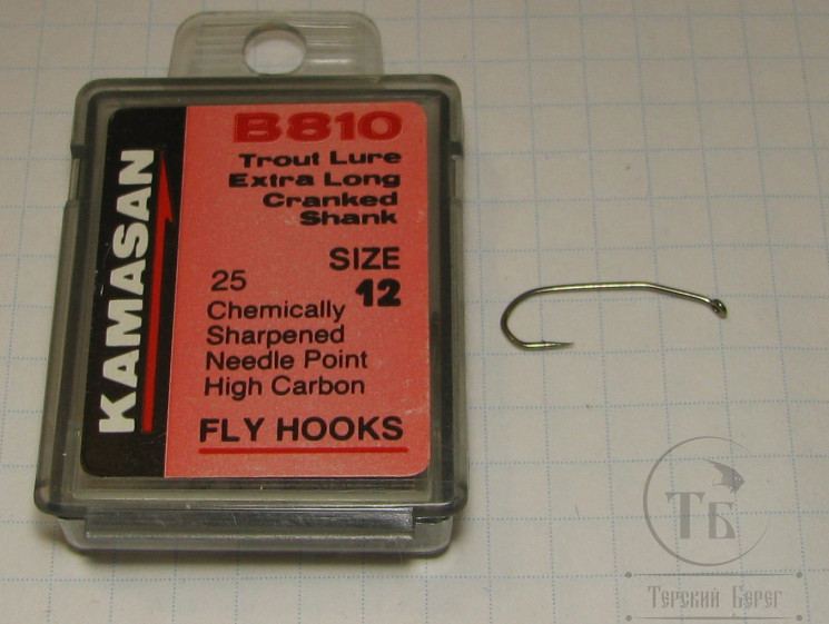 Крючки Kamasan B 810 Trout Extra Long № 12 ( 25 шт )