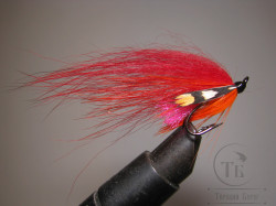 Муха лососёвая на двойнике SM ( 5 ) Pink Salmon Temple Dog ( DL 71 BL № 10 )