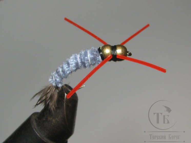 Мухa нимфа ( 17 ) GDH Nymph Sili Legs Orange Gray Dun Stim. № 8