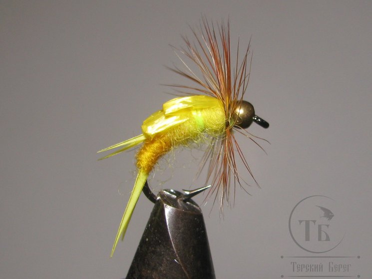 Муха нимфа Biot ( 42 ) Scud Devil Yellow nymph крючок № 8 (Scud)
