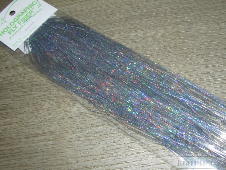 Плоский люрекс Holographic Fly Fiber Silver / Silver 4001 Hedron