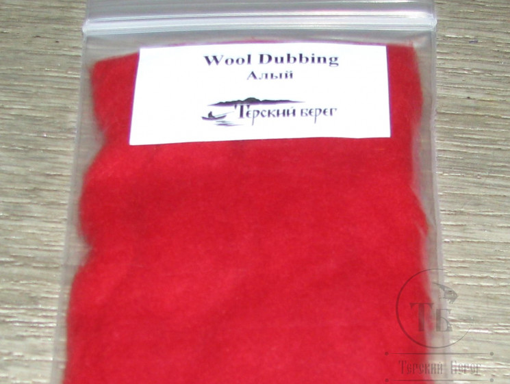 Натуральный даббинг алый Wool Dubbing Scarlet