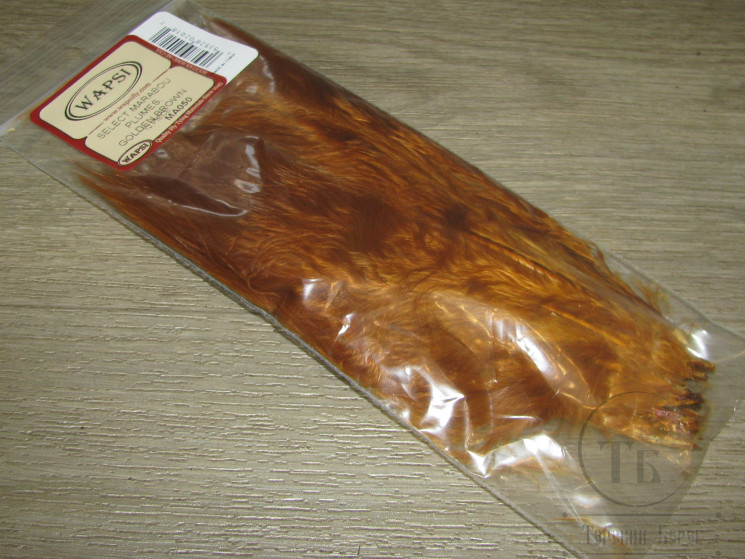 Марабу (отборные перья) select Golden Brown 12 пер. Wapsi