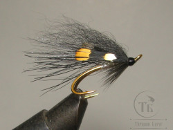 Муха лососевая на золотом двойнике ( 17 ) Black Polar Partridge Salar Gold № 9 