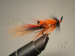 Лососёвая муха Тройник ( 3 ) Kitza Brown Shrimp Partridge X2 Black № 10
