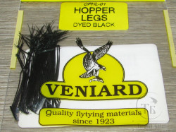 Ножки из пера фазана Pheasant Cock Ringneck Hopper Legs Dyed Black Veniard