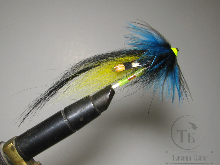 Муха лососёвая Turbo Pl. FF ( 01A ) Black / Blue / Yellow FW T 6,0 mm. 10 sm.