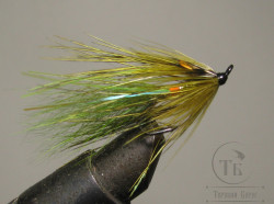 Муха лососёвая на двойнике Spey ( 23 ) Olive Topol Salar Black № 11