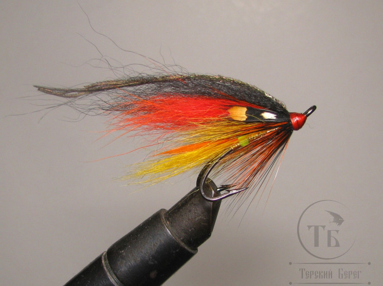 Муха лососёвая на двойнике ( 12 ) Scandi Willie Gunn CRH Partridge Patriot Black № 4