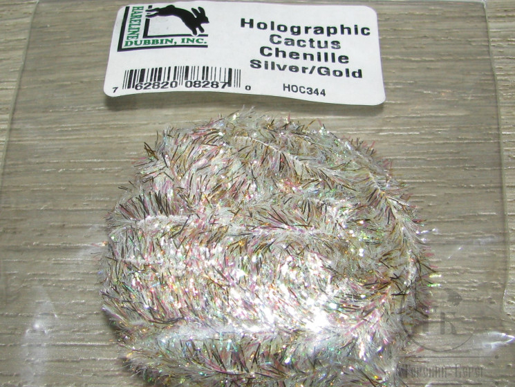Кактусовая синель Holographic Cactus Chenille Silver / Gold Hareline