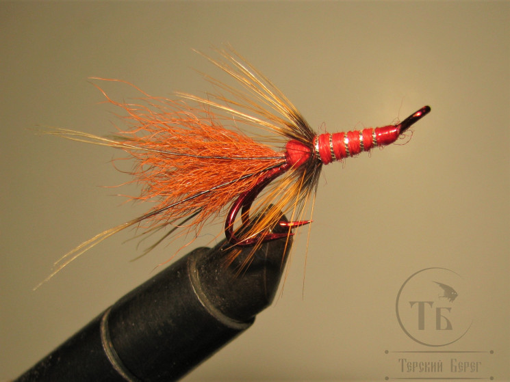 Лососёвая муха ( 3 ) Red Frances двойник Partridge Patriot Red № 10
