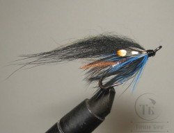 Муха лососёвая на двойнике ( 4 ) Scandinavia JC Black Blue Night Partridge Patriot Black № 4