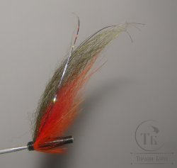 Муха лососёвая на пуле кегля Skitle Тополь olive