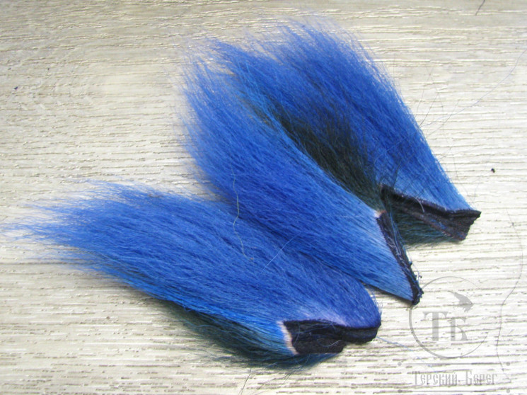 Кусок хвоста оленя морской синий Bucktail pieces Aqua Blue Wapsi / Терский Берег