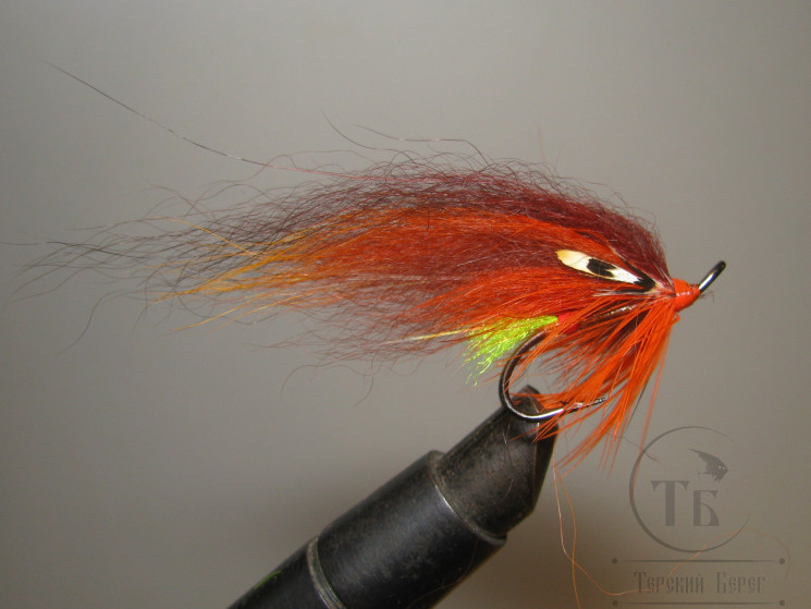 Муха лососёвая Pahtakorva ( 12 ) Fl. Orange Head Fiery Brown Var. Ahrex St. Bl. № 4