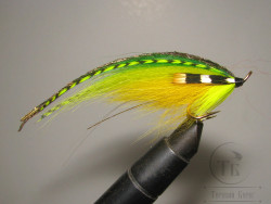 Mуха лососевая на двойнике ( 8 ) Robin Hood Varzuga Canary крючок DL 71 Gold №4