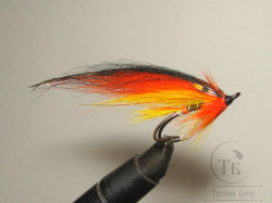 Муха лососёвая на двойнике ( 7 ) Scandinavia JC Willie Gunn Partridge Patriot Black № 4
