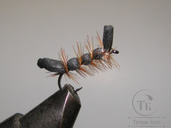 Муха Foam ( 9 ) Caterpillar Black кр. № 12
