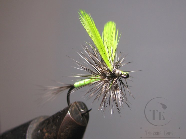Муха сухая Dry fly Adams 11 " Adams Fl. Chart. Wing "крючок № 10 ( Kumho )