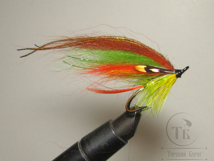 Муха лососёвая на двойнике ( 10 ) Scandinavia JC Green Highlander Classic Partridge Patriot Black № 4