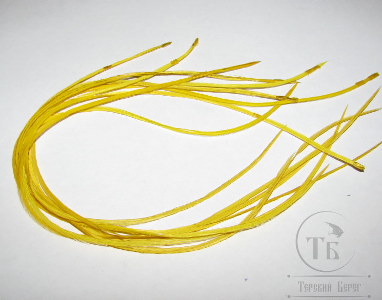 перо Dry Fly (для сухих мух) 10 шт жёлтое , крючки № 10