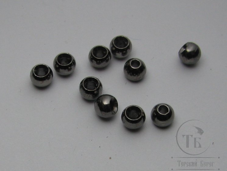 вольфрамовый шарик с круглым отверстием D 4,0 black nickel (10 шт)
