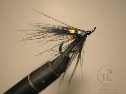 Муха лососёвая на двойнике Spey ( 01 ) Black Spey DL 71 Bl. № 4 