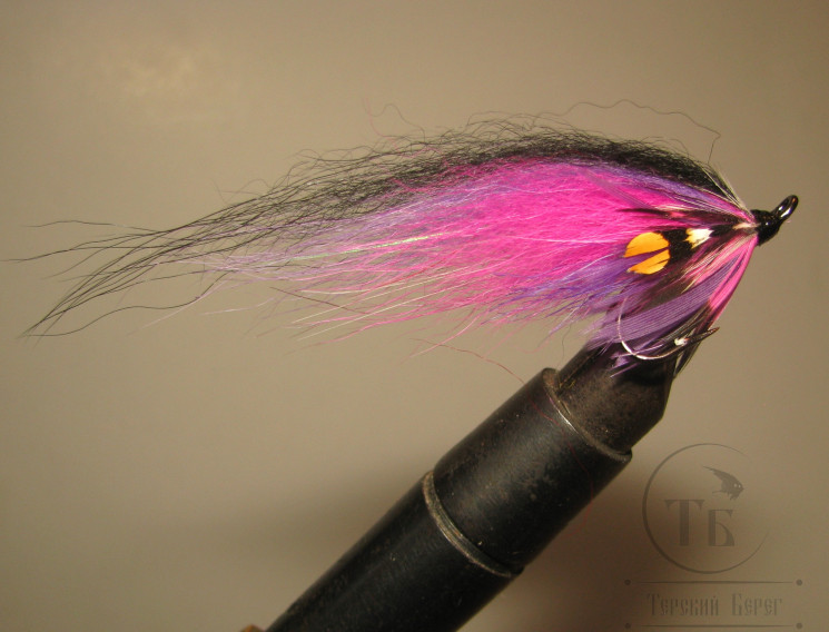 Mуха лососевая Pink / Purple ( 3 ) Varzuga Malvina крючок Ahrex St. Black № 6
