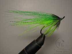 Муха лососевая на одинарном крючке ( 53 ) Green Lander Kumho Salmon Black № 4