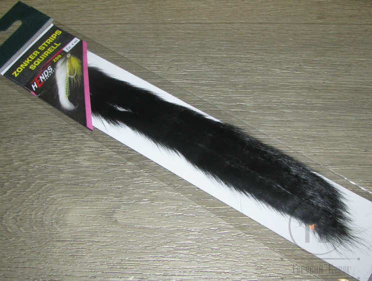 Зонкер белки Squirrel Strips Zonker 4,0 мм. 10 Black Hends