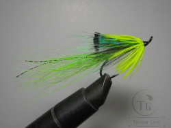 Муха лососевая на одинарном крючке ( 58 ) Shrimp Green Lander Kumho Salmon Black № 6