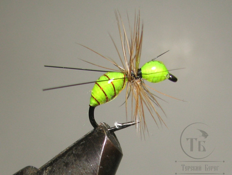 Муха муравей Ant Scud ( 6 ) Fl. Chartreuse Epoxy Kumho Scud № 12