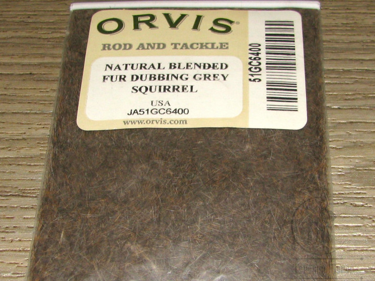 Даббинг серой белки натуральный Natural Blended Fur Dubbing Grey Squirrel Orvis