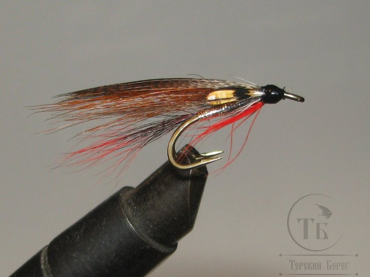 Муха лососевая на двойнике ( 16 ) Teal  Salmon Dunkeld Silver ( Kamasan B270 № 6 )