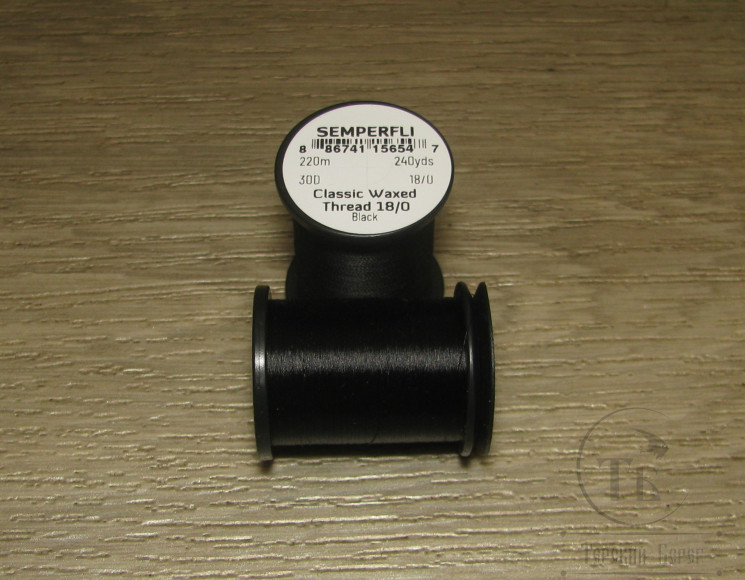 Монтажные нитки Classic Waxed 30D 220 m. 18/0 Black Semperfli 