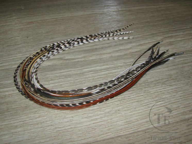 Перо из седла петуха отборное ( 1 шт ) Badger Grizzly Variant