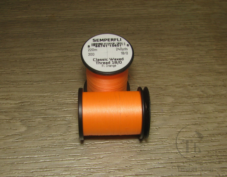 Монтажные нитки Classic Waxed 30D 220 m. 18/0 Fl. Orange Semperfli 