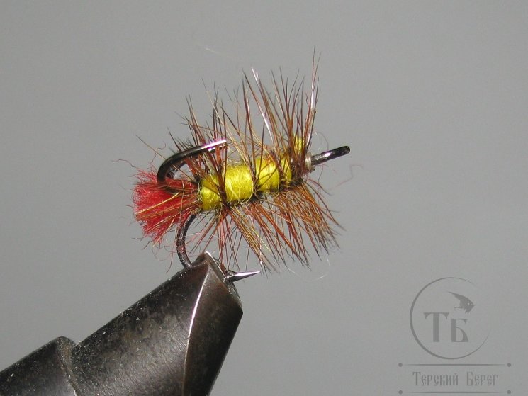 Муха на тройнике "хариус форель" ( 20 ) Yellow Red Tag кр. №14