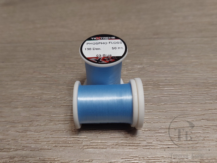 Светонакопительный шёлк Phospho Floss 50 mt. 130 den Blue Textreme