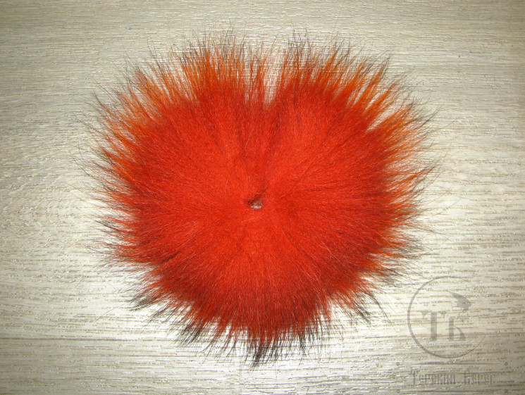 Хвост арктического песца рыже оранжевый XXL / Rusty Orange XXL Black Tips