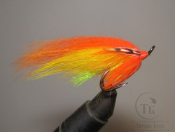 Муха лососёвая на двойнике ( 44 ) Scandinavia JC Yellow Orange Kitsa Mustad DL71 № 4