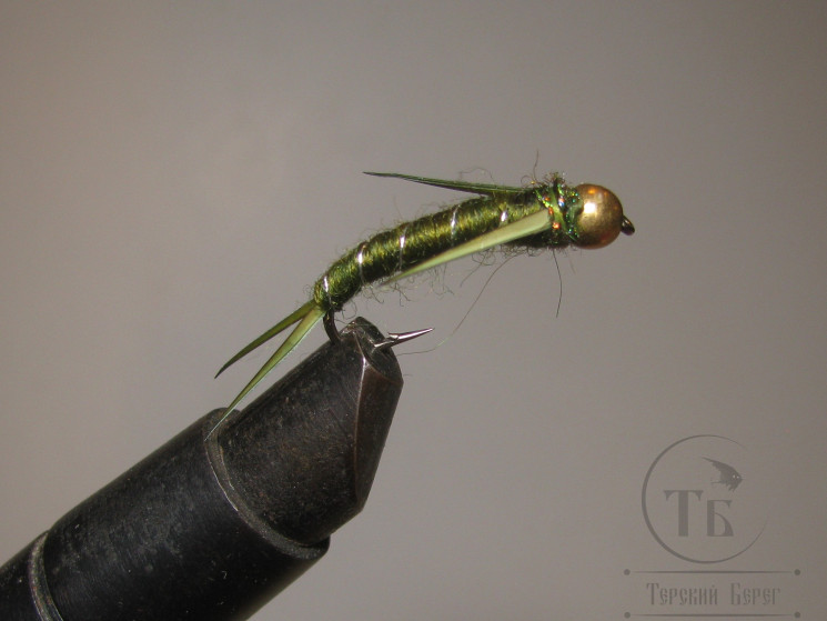 Муха нимфа Biot ( 10 ) Prince GH nymph Olive крючок Stim. № 12