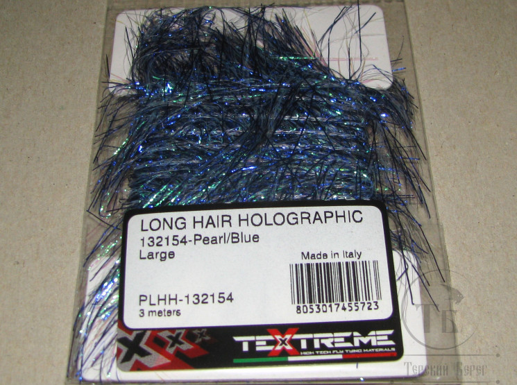 Синель Long Hair Holographic Large Pearl / Blue 3 meters Textreme