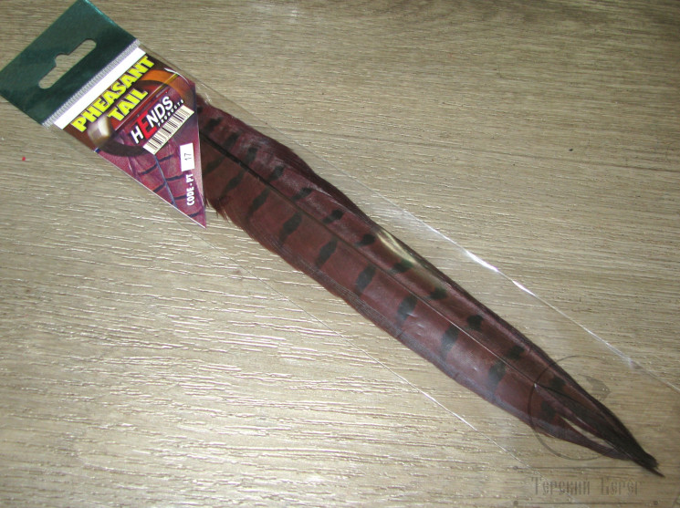 Хвостовое перо фазана Pheasant Tail Claret PT 17 Hends